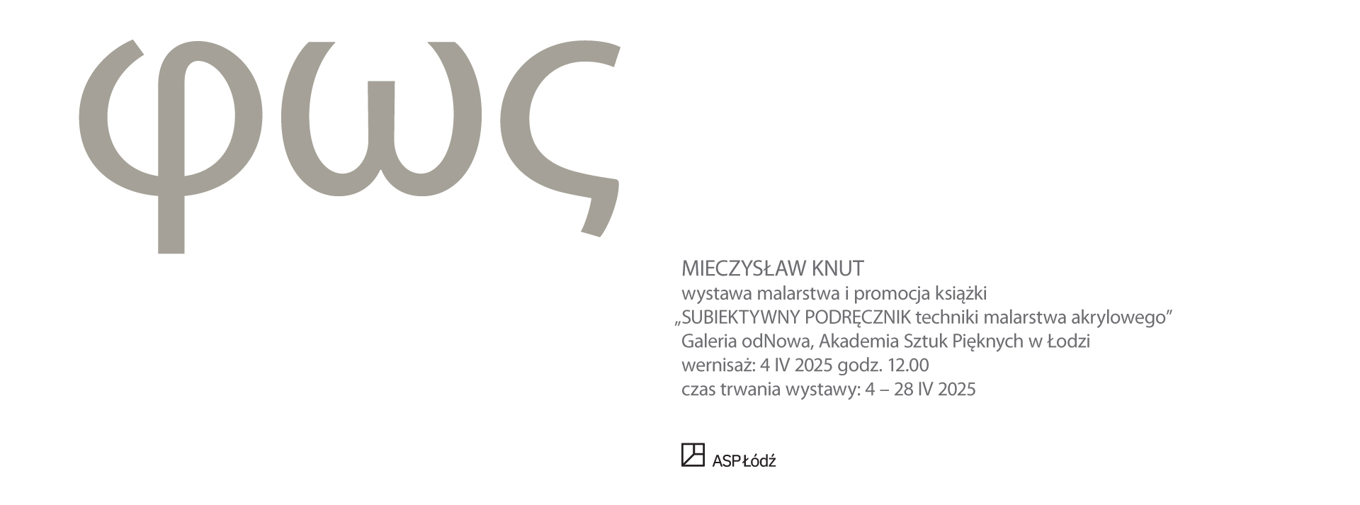 Baner wystawy Światło