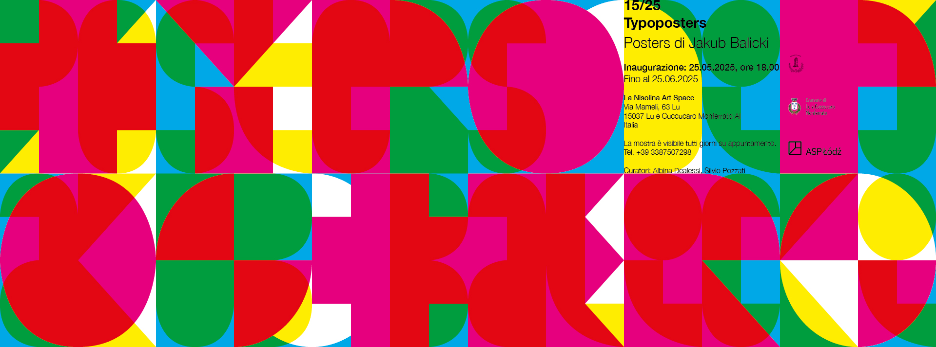 Baner wystawy 15/25 Typoposter. Jakub Balicki