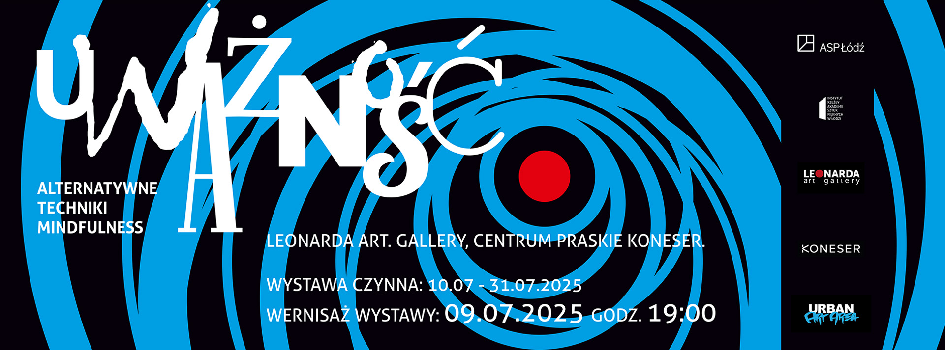 Baner wystawy Uważność. Alternatywne techniki mindfulness