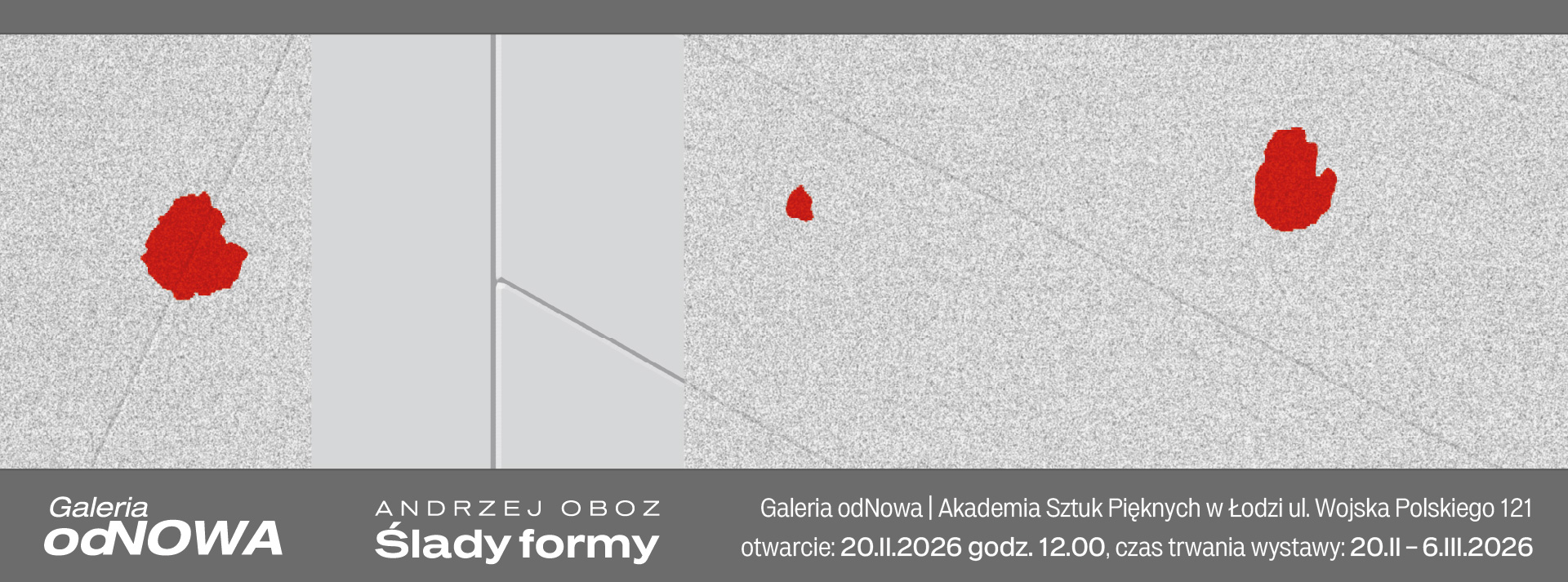 Baner wystawy Ślady formy. Andrzej Oboz