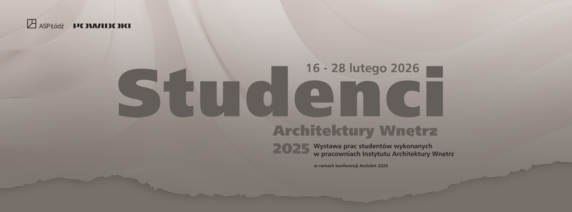 Baner wystawy Studenci Architektury Wnętrz 2025