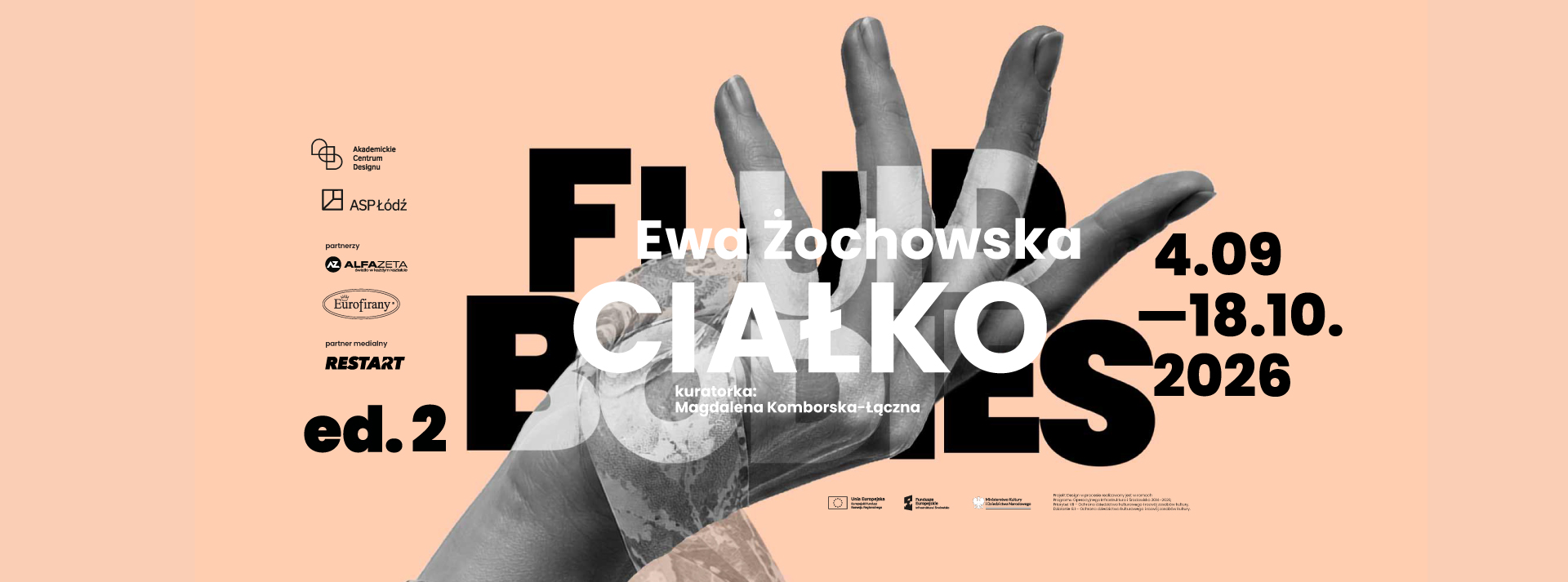 Baner wystawy Ciałko. Ewa Żochowska