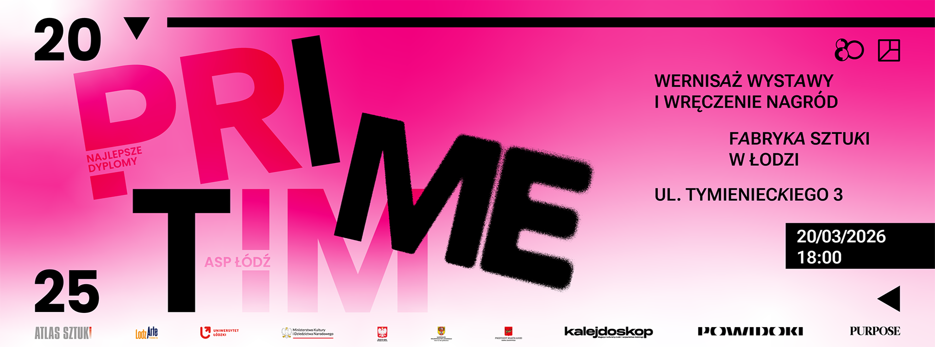 Baner wystawy konkursu PRIME TIME 2025